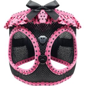 American River Choke Free Dog Harness (Color: Hot Pink and Black Polka Dot Ruffle, size: 3X-Large)