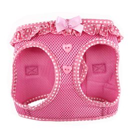 American River Choke Free Dog Harness (Color: Pink Polka Dot Ruffle, size: 3X-Large)