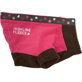 Highline Fleece Coat-Pink and Brown With Polka Dots (size: Size 16LC)